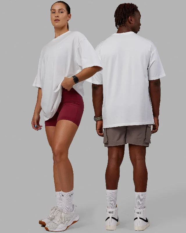 Stylish Yoga Tops for Fitness and Flexibility -Unisex Deluxe PimaFLX Tee Oversize - White Stylish Yoga Tops for Fitness and Flexibility -Unisex Deluxe PimaFLX Tee Oversize - White