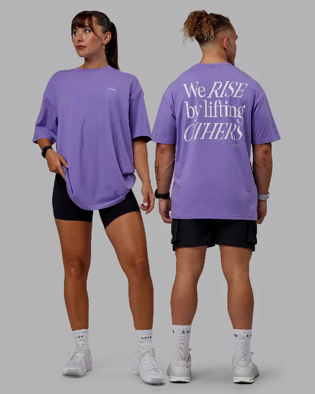 Compression Yoga Tops for Women -Unisex Lift-Up FLXCotton Tee Oversize - Dahlia Purple