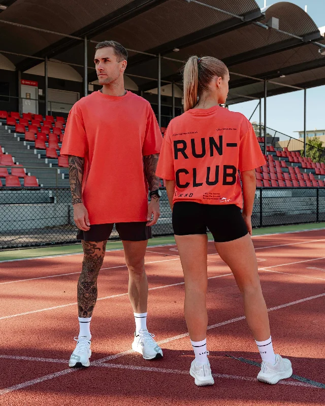 Yoga Tops with Supportive Features -Unisex Love The Run FLXCotton Tee Oversize - Cayenne-Black