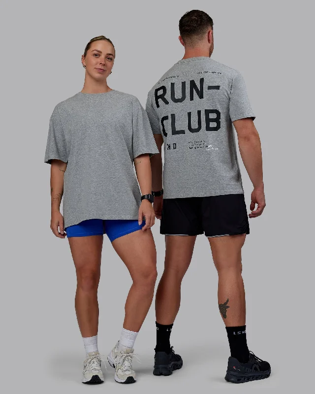 Yoga Tops with Spaghetti Straps -Unisex Love The Run FLXCotton Tee Oversize - Lt Grey Marl-Black Yoga Tops with Spaghetti Straps -Unisex Love The Run FLXCotton Tee Oversize - Lt Grey Marl-Black