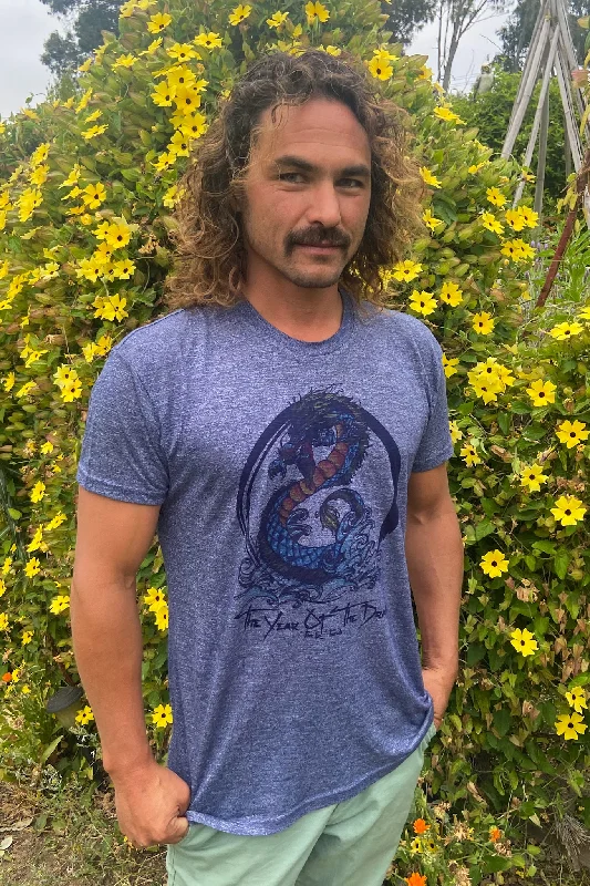 Yoga Tops with Soft Material for Extra Comfort -Shine and Lead Dragon Unisex High Performance Fabric Crew Neck Yoga Tops with Soft Material for Extra Comfort -Shine and Lead Dragon Unisex High Performance Fabric Crew Neck