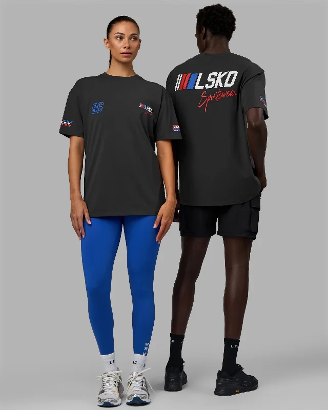 Performance Yoga Tops for Women -Unisex Redline FLXCotton Tee Oversize - Phantom-White