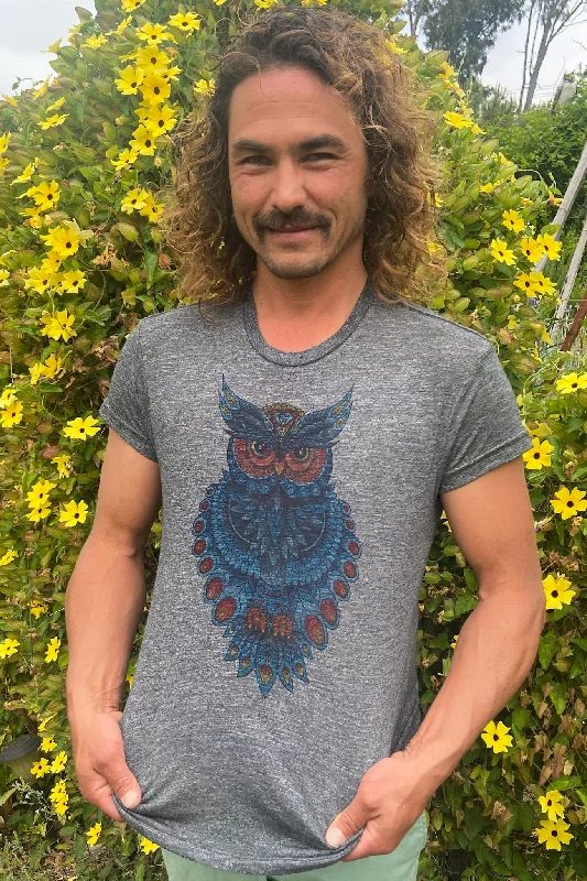 Yoga Tops for Hot Yoga and Intense Practice -Unisex Mystic Third Eye Owl High Performance Crew Neck Yoga Tops for Hot Yoga and Intense Practice -Unisex Mystic Third Eye Owl High Performance Crew Neck