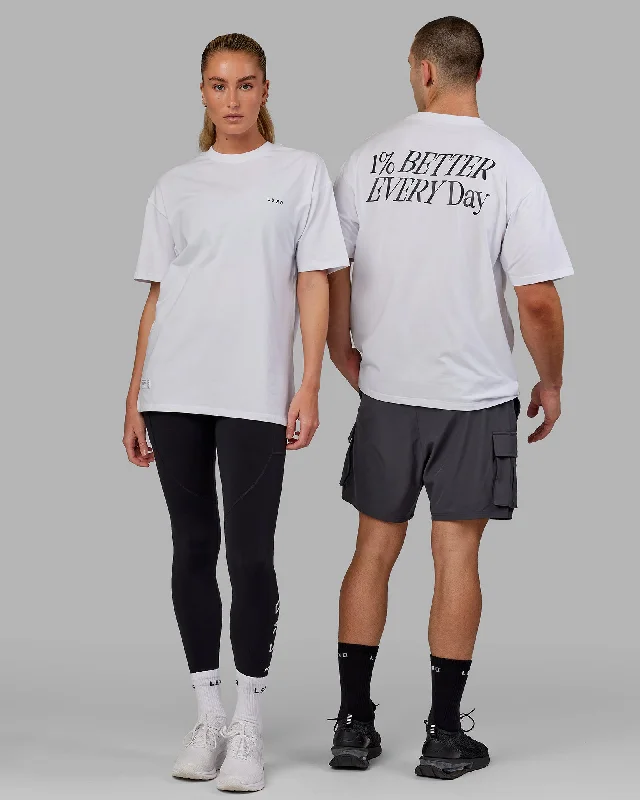 Yoga Tops for Better Mobility -Unisex VS6 FLXCotton Tee Oversize - White-Black
