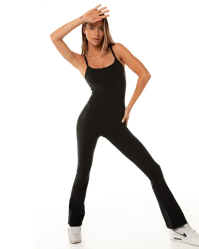 Yoga Pants for Gentle Poses -Unitard Flares - Black