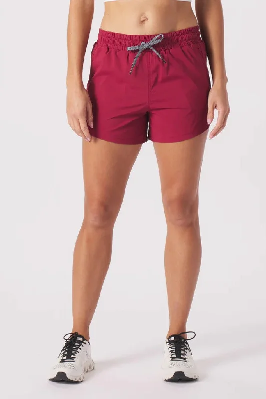 Yoga Shorts with Smooth Waist Fit -Unstoppable Shorts - Cardinal