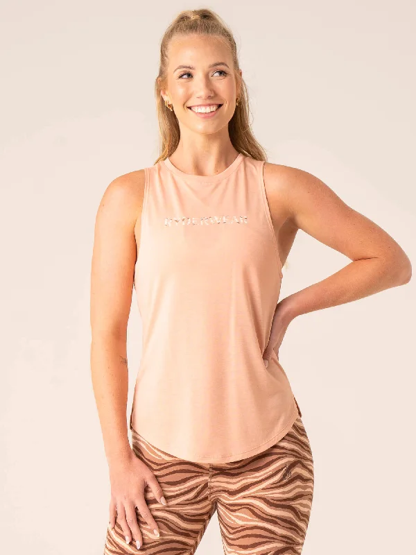 Yoga Tops for Body Movement -Unstoppable Tank - Peach