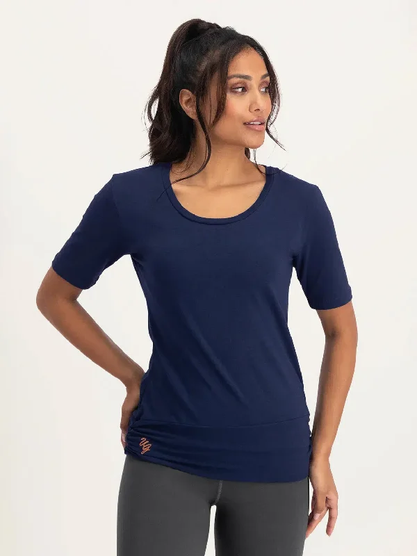 Yoga Tops for Hot Weather -Urban Goddess Kami Yoga Tee - Midnight