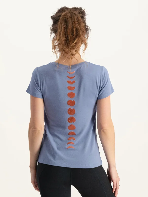 Women's Yoga Tops for All Seasons -Urban Goddess Luna Yoga Tee - Opal