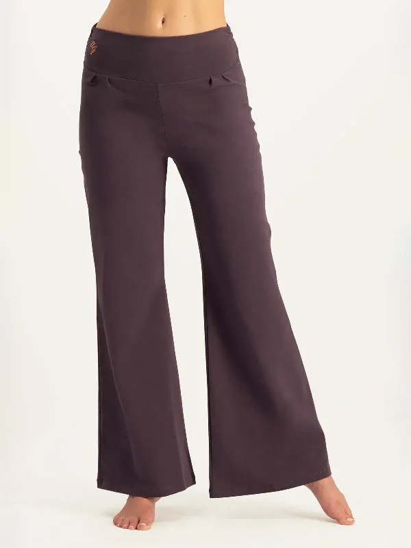 Yoga Pants for Better Range of Motion -Urban Goddess Maeve Wide Leg Yoga Pants - Berry