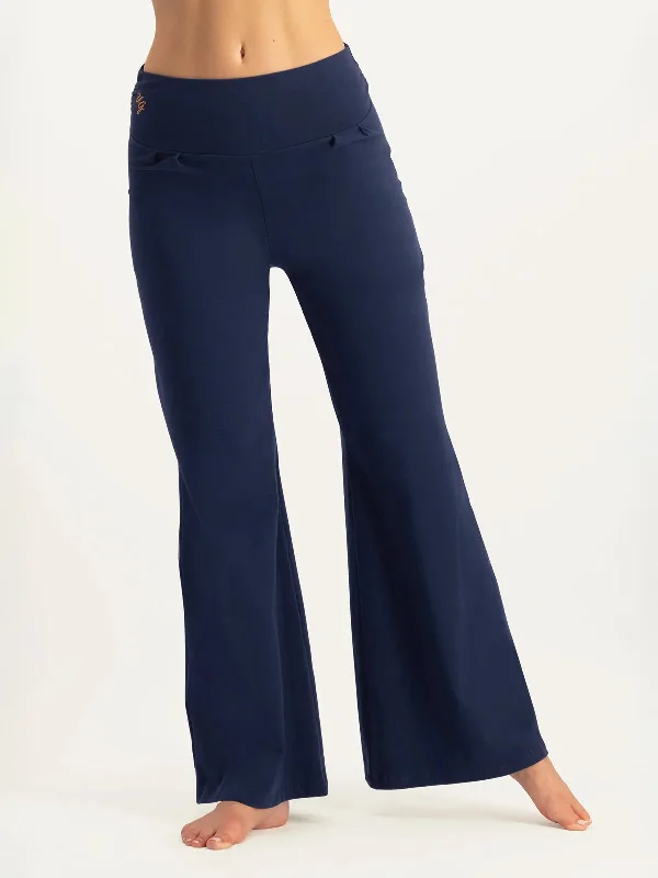 Comfortable Yoga Pants for Total Flexibility -Urban Goddess Maeve Wide Leg Yoga Pants - Midnight