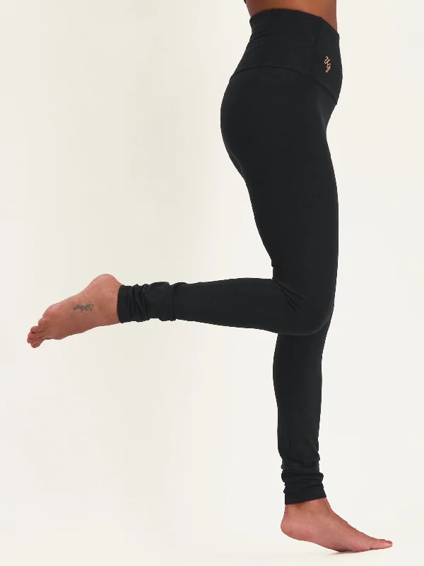 Yoga Pants with Soft Waistband -Urban Goddess Surya Yoga Leggings - Urban Black