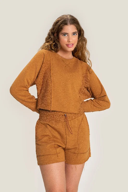 Long Sleeve Yoga Tops for Extra Coverage -Urban Way Cropped Maxi Blouse