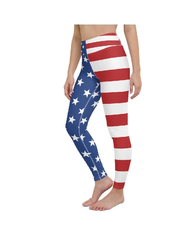 Yoga Pants for All Types of Yoga -USA Stars & Stripes Yoga Pants