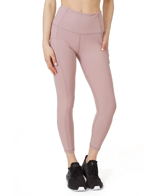 Comfortable Yoga Shorts for Yoga Practice -Vanessa Ankle Legging With Pockets In Pink Comfortable Yoga Shorts for Yoga Practice -Vanessa Ankle Legging With Pockets In Pink