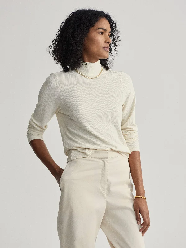Women's Yoga Tops with Adjustable Fit for Comfort -Varley Astrid Fitted Long Sleeve Tee - Birch Women's Yoga Tops with Adjustable Fit for Comfort -Varley Astrid Fitted Long Sleeve Tee - Birch