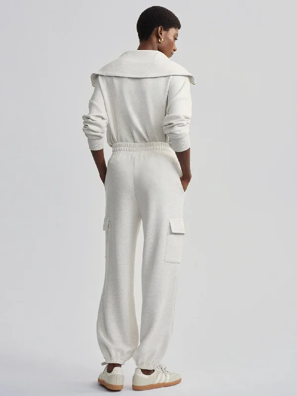 Best Yoga Pants for Deep Poses -Varley Cargo Pant 27.5 - Ivory Marl