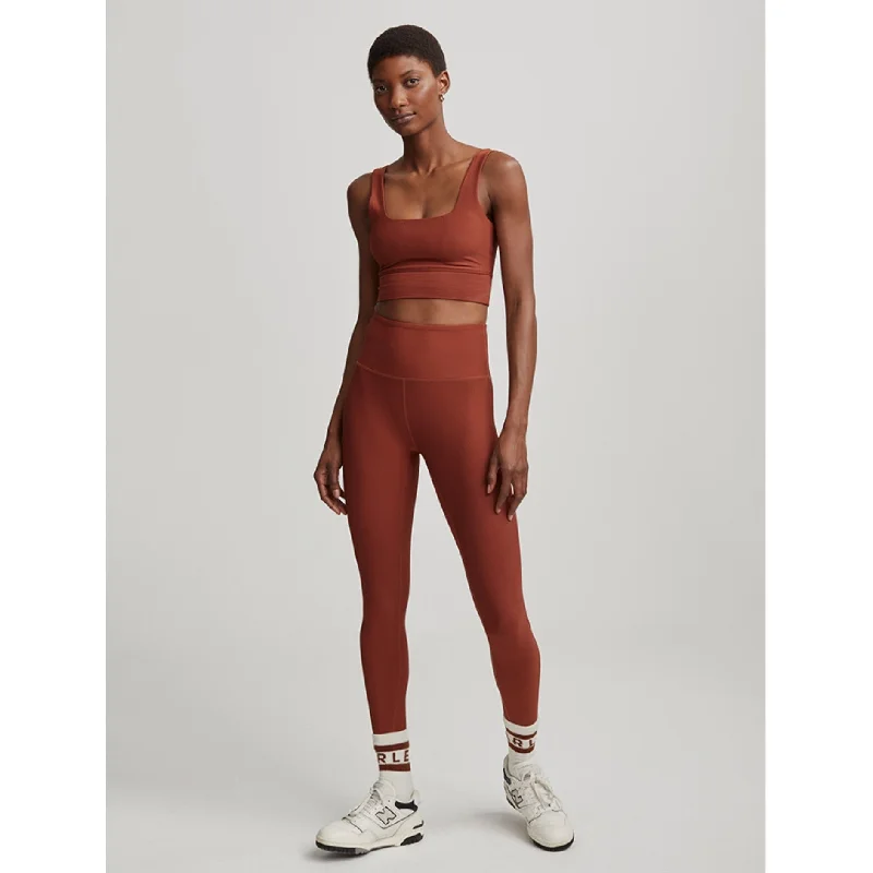 High-Waisted Yoga Pants for Comfort -Let's Move Studio High Rise Leggings - Ribbed Smoked Paprika