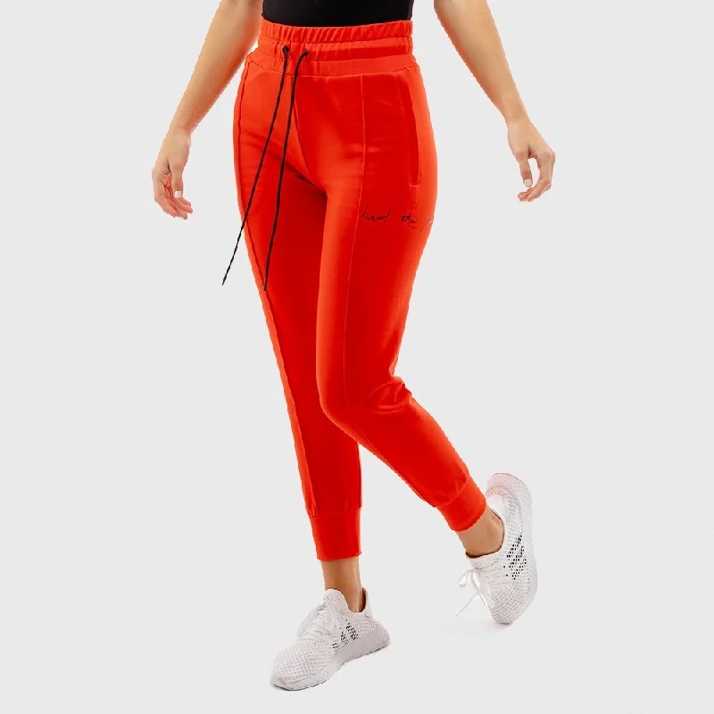 Yoga Pants with Shaping Waistband -Vibe Joggers - Orange