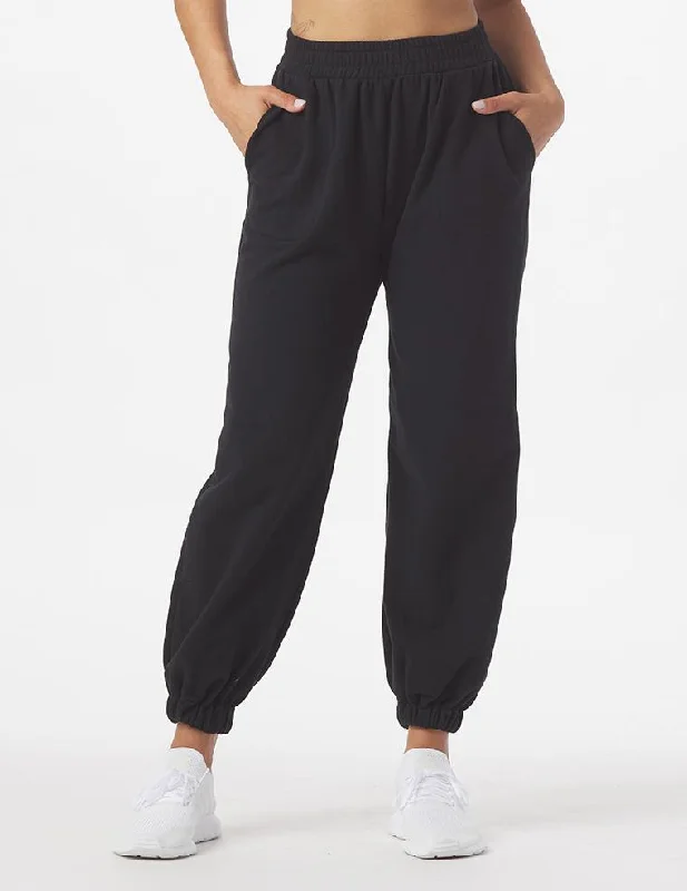 High Compression Yoga Pants for Fitness -Vintage Oversized Jogger: Black