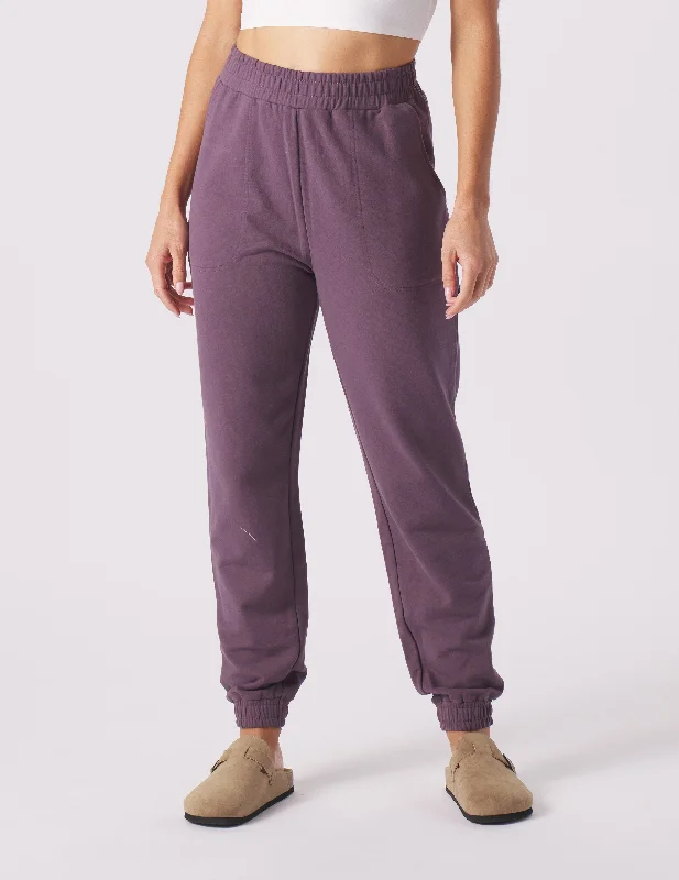Yoga Pants for Relaxing and Stretching -Vintage Oversized Jogger: Berry Wine