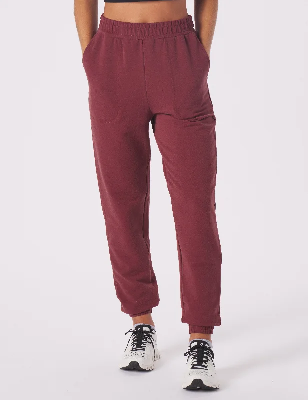 Versatile Yoga Pants -Vintage Oversized Jogger: Cabernet