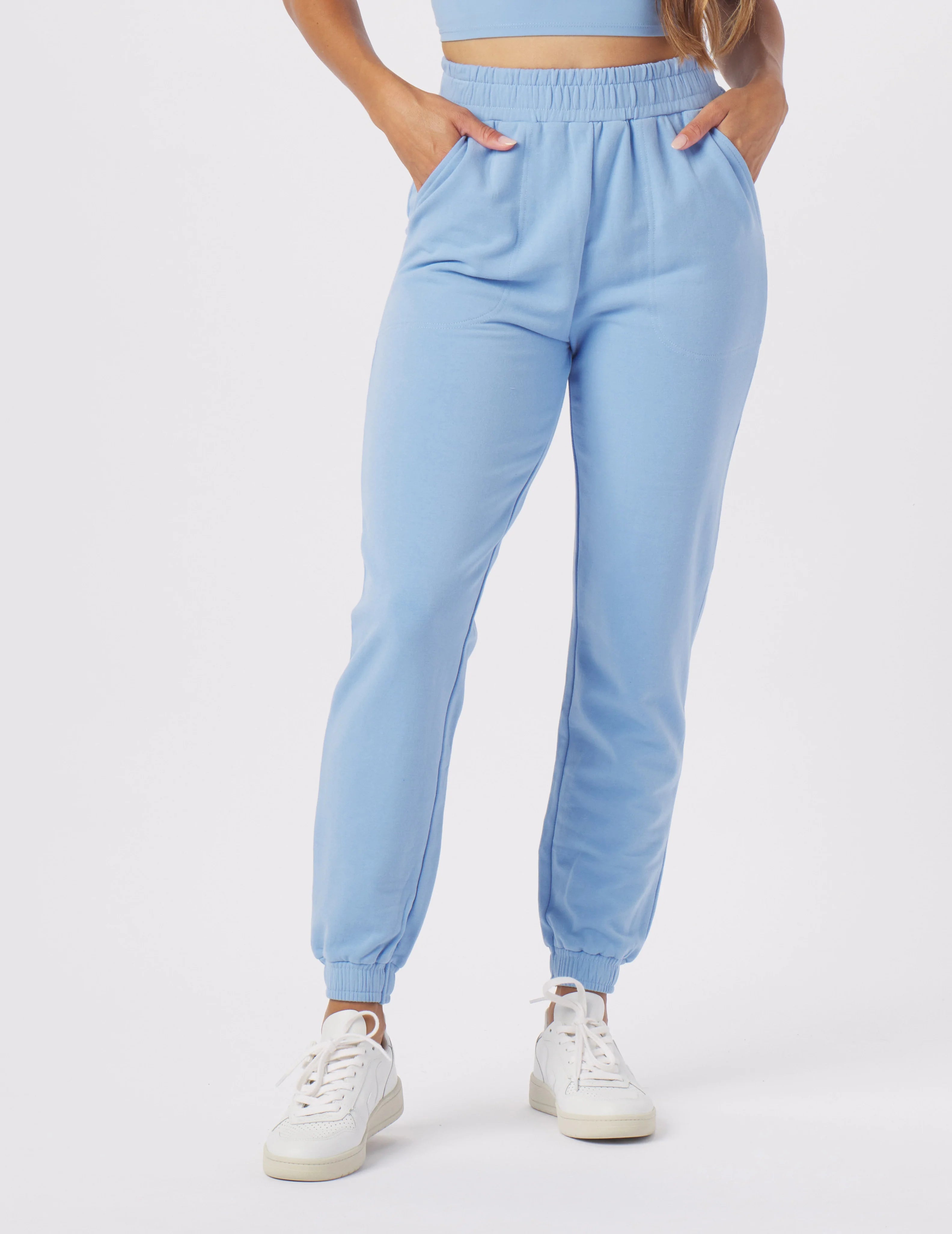Yoga Pants for Hot Yoga -Vintage Oversized Jogger: Ice Blue