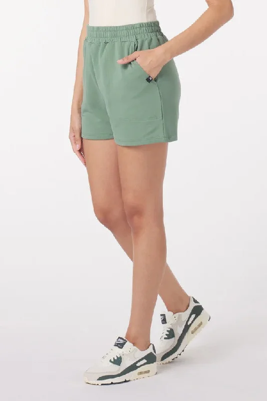 Quick Dry Yoga Shorts -Vintage Oversized Sweat Shorts - Sage