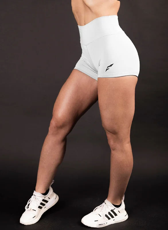 Yoga Shorts for Poses and Comfort -VIVID 2.0 COMPRESSION SHORTS - WHITE