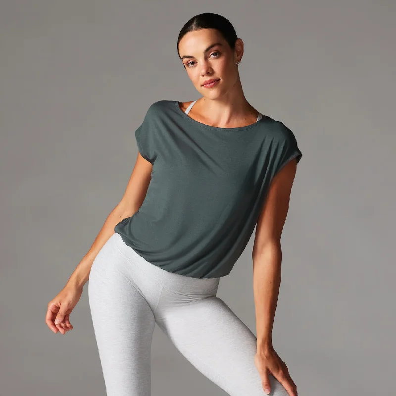 Stylish Yoga Tops for Flexibility and Comfort -Voyage Boatneck Tee