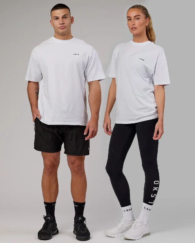 Yoga Tops for Women -Unisex VS5 FLXCotton Tee Oversize - White-Black