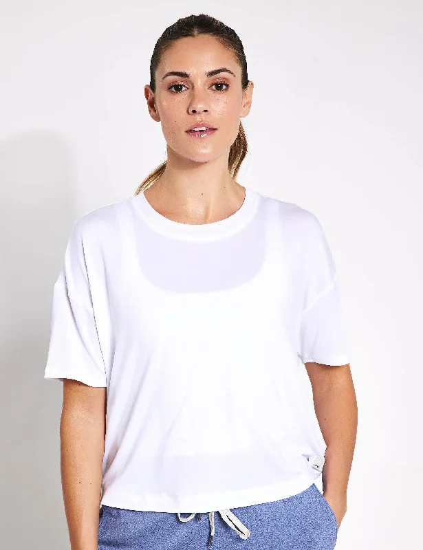 Premium Yoga Tops for Women -Energy Tee - White