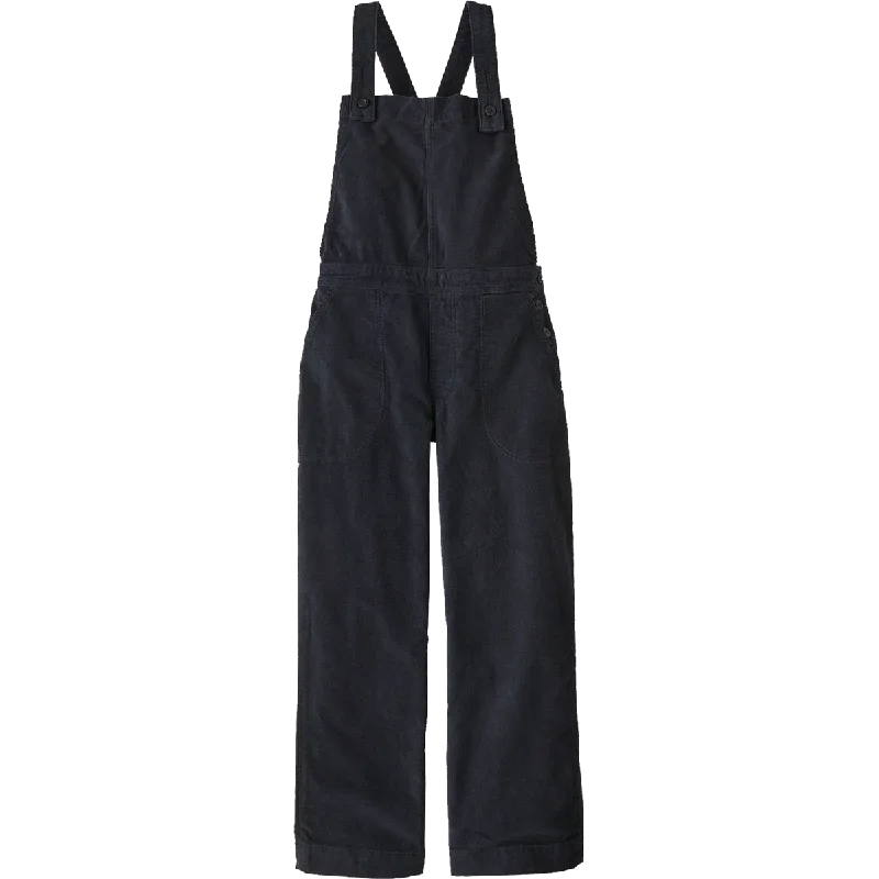 Women's High-Waisted Yoga Pants -Women's Stand Up Cropped Corduroy Overalls