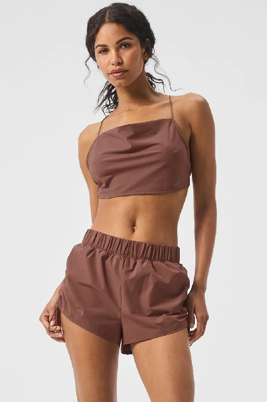 Yoga Tops for Softness and Comfort -Cropped Megastar Tank - Chestnut