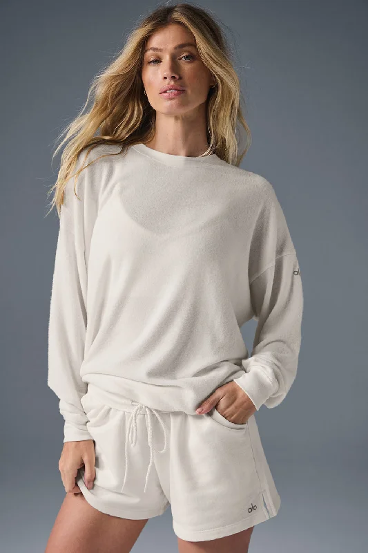 Yoga Tops for Core Fitness Training -Soho Pullover - Ivory