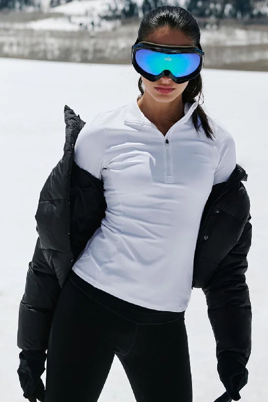 Affordable Yoga Tops for Women -Alosoft 1/2 Zip Rapid Pullover - White