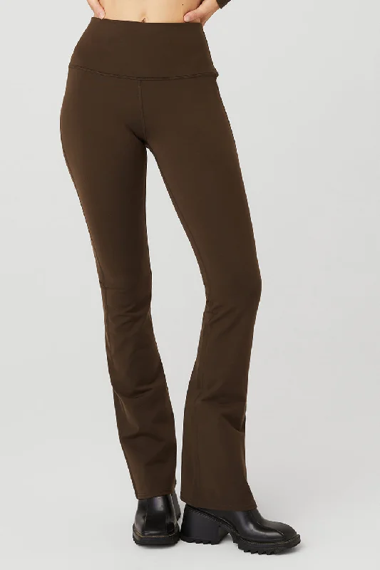High Performance Yoga Pants -Airbrush High-Waist Bootcut Legging - Espresso