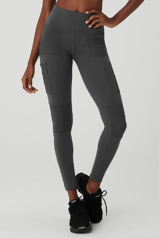 Yoga Pants for Running -High-Waist Cargo Legging - Anthracite