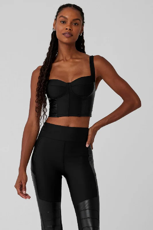 Comfortable Yoga Tops for Hot Yoga Practice -Airlift Winter Warm Cropped Supermoto Tank - Black Comfortable Yoga Tops for Hot Yoga Practice -Airlift Winter Warm Cropped Supermoto Tank - Black