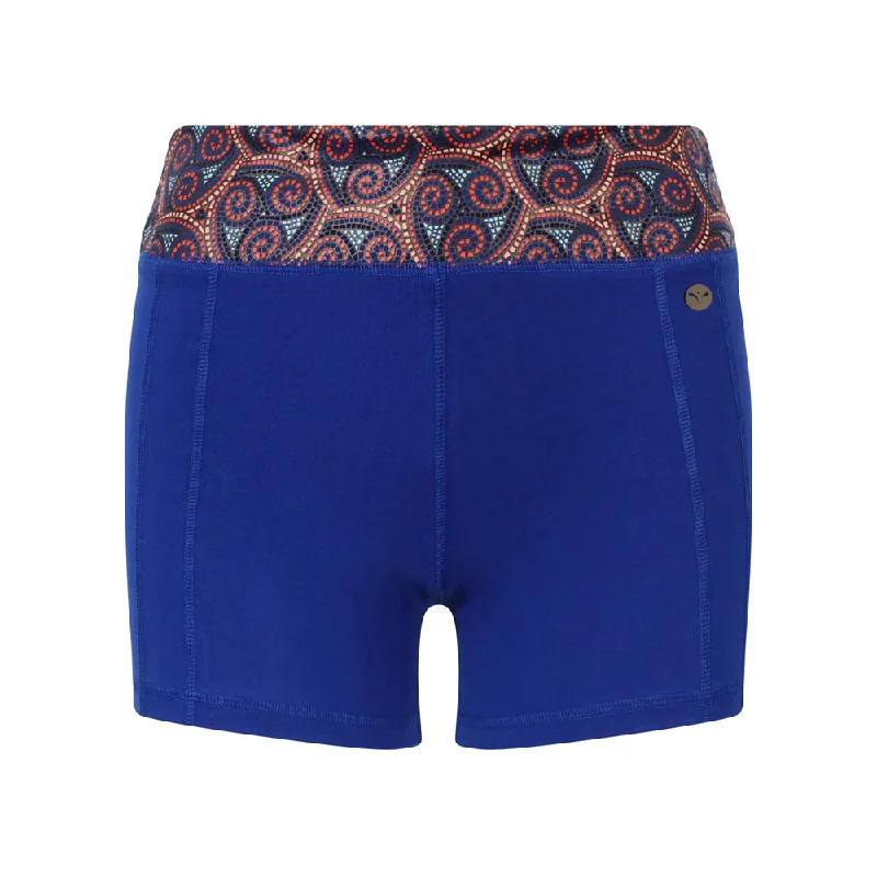 Yoga Shorts for Yoga and Strength Workouts -Warm Chakra Yoga Shorts Blue