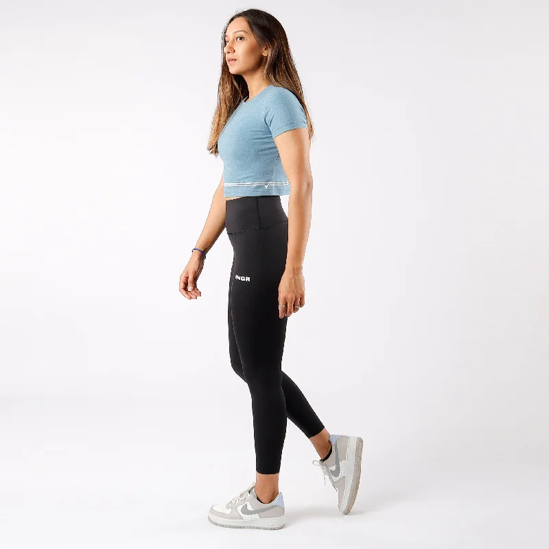 High-Waisted Yoga Tops for Better Coverage -Warrior 360° Crop Tee Half Sleeves