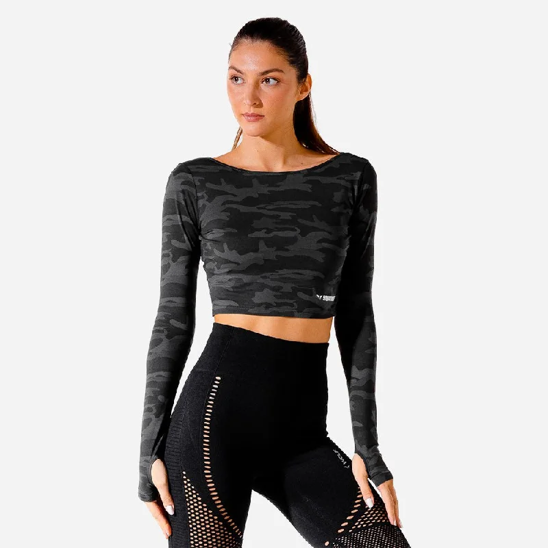 Comfortable Yoga Tops for Every Day Use -Warrior Crop Tee - Camo