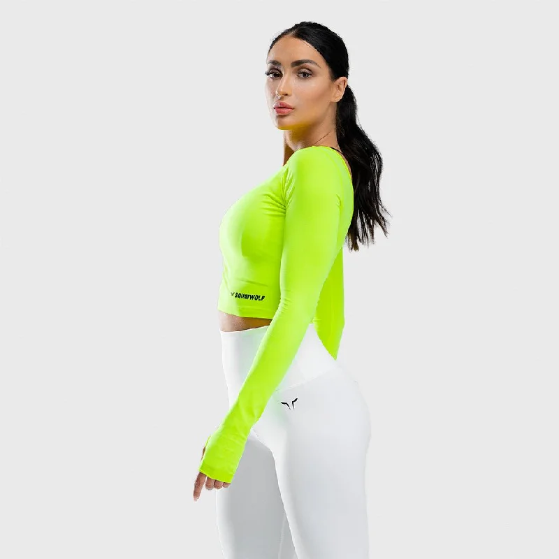Elegant Yoga Tops for Women -Warrior Crop Tee - Neon