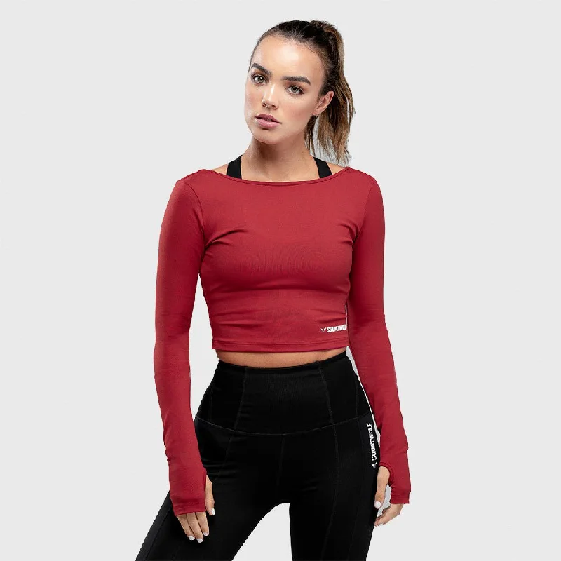 Yoga Tops for Relaxation and Stretching -Warrior Crop Tee - Red