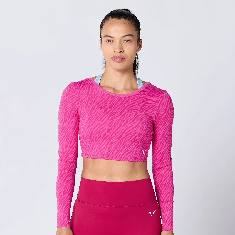 Women's Yoga Tops with Stretchy, Supportive Fabric -Warrior Crop Top 2.0 - Beetroot Purple Print Women's Yoga Tops with Stretchy, Supportive Fabric -Warrior Crop Top 2.0 - Beetroot Purple Print