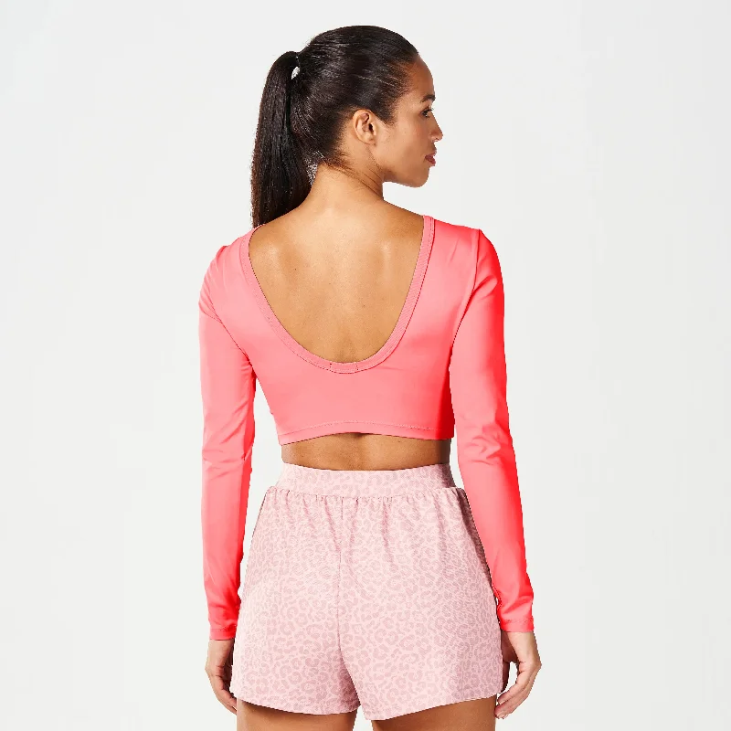 Women's Yoga Tops with Stretchy Fit -Warrior Crop Top 2.0 - Cayenne