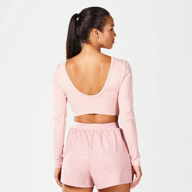 Yoga Tops with Breathable Mesh -Warrior Crop Top 2.0 - Pale Mauve