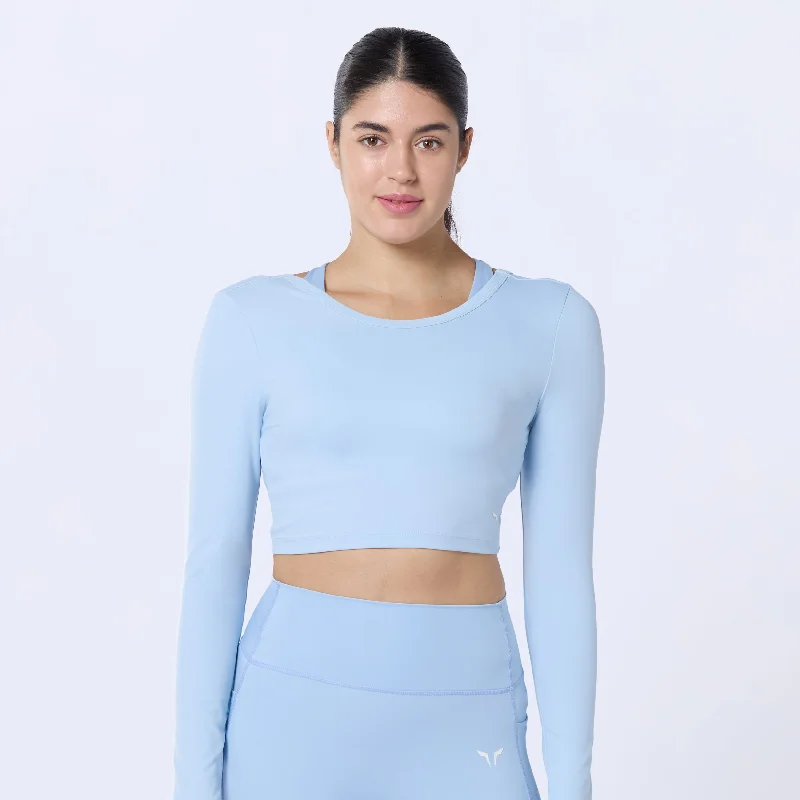 Yoga Tops for Comfort and Style -Warrior Crop Top 2.0 - Skyway
