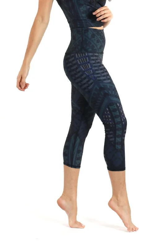 Premium Yoga Pants for Movement -Warrior One Printed Yoga Crops
