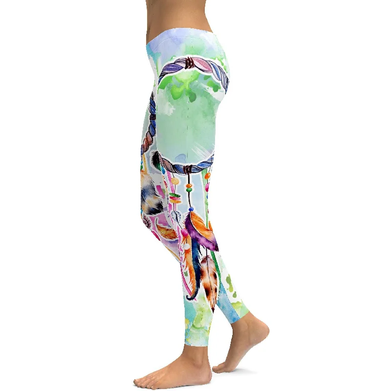 Tight Yoga Pants for Workout -Watercolor Dreamcatcher Leggings